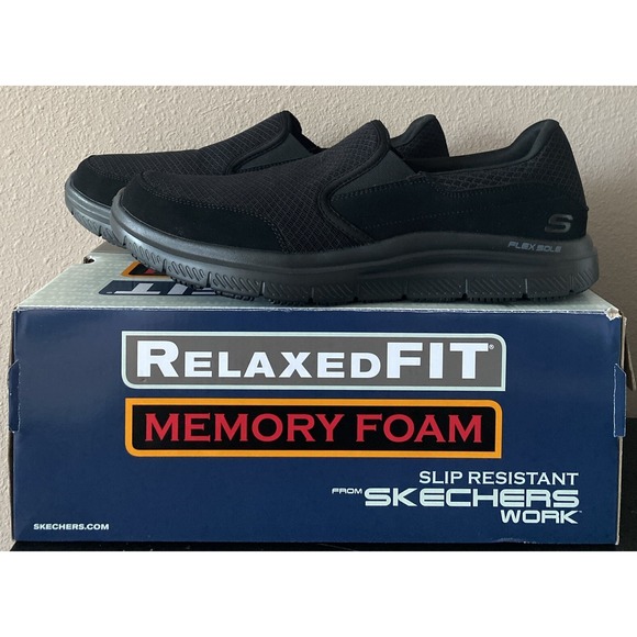 Skechers Men's Flex Advantage Sr Mcallen-m Work Shoe 13,‎ Black - Picture 1 of 12